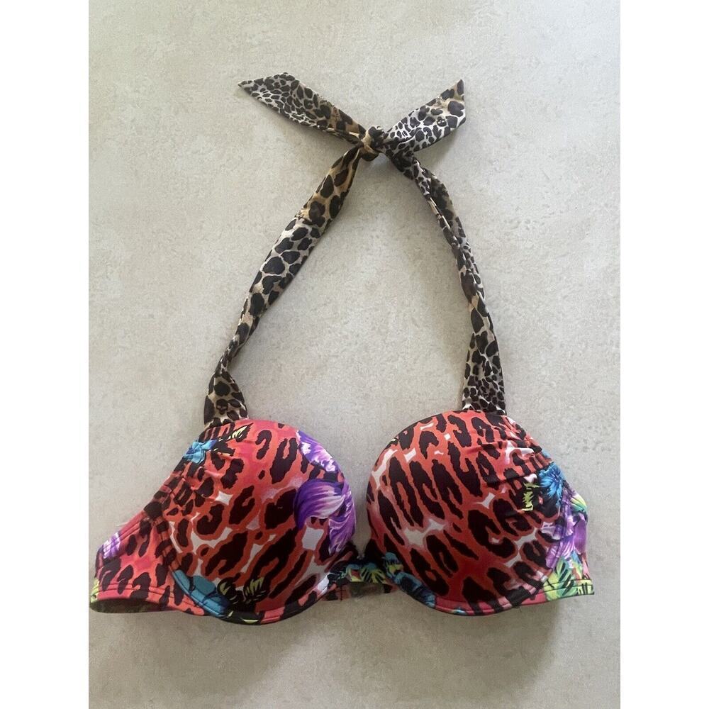 Victoria Secret Secret Swim Cheetah Animal Print Beach Travel Resort Bikini Top
